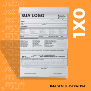 Ordem de Serviço  20x30cm Sulfite 75g 20x30 cm 1x0  Blocagem + Grampo + serrilha na primeira via. 50 jogos de 2 vias.