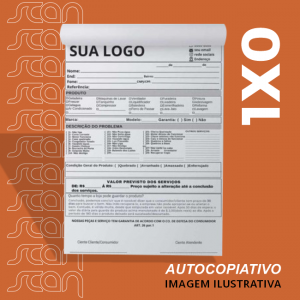 Ordem de Serviço  20x30cm, 2 vias (Autocopiativo) Papel auto copiativo 63g 20x30cm 1x0  Blocagem + Grampo + serrilha na primeira via. 50 jogos de 2 vias.